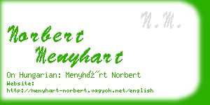 norbert menyhart business card